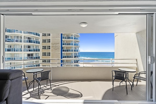 Enjoy your morning coffee in our spacious balcony with the ocean view