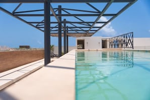 Olympic rooftop pool—perfect for lap swimming & amazing views