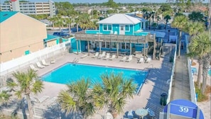 Clubhouse pool view from beach