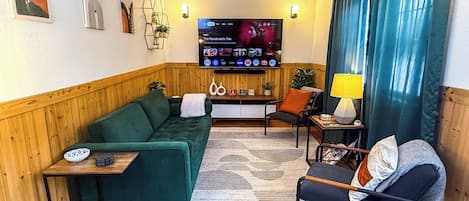 Our cozy living room is perfect for relaxation.