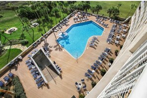 View from the 7th floor of "The Galvestonian".  Enjoy the refreshing pool after a day on the beach!