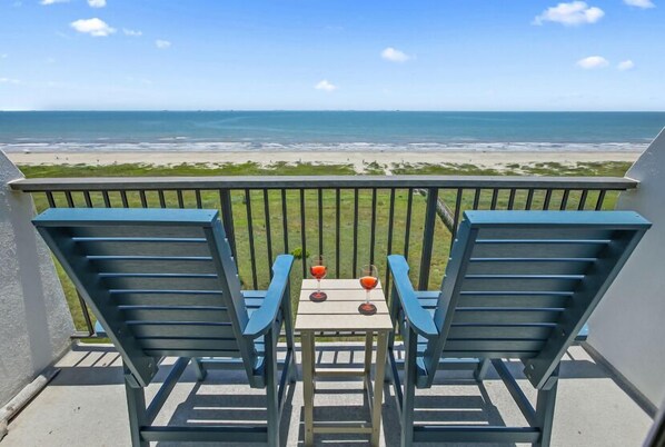 Enjoy morning coffee or evening glass of wine while enjoying spectacular sunrises and sunsets!
