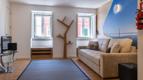 This bright living room is full of natural light, creating a warm and inviting atmosphere #bright #inviting #portugal #pt #lisbon
