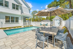 Heated pool and dining area