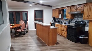 A view of the kitchen 