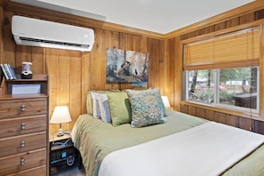 Comfy bed with A/C and big screen TV