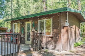 cute cabin surrounded by nature