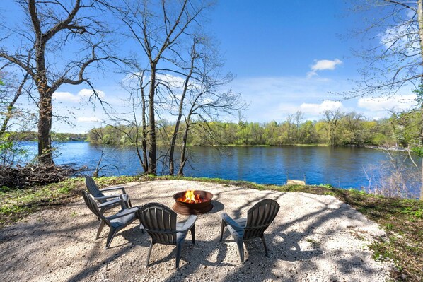 Relax by the firepit with a stunning view.
