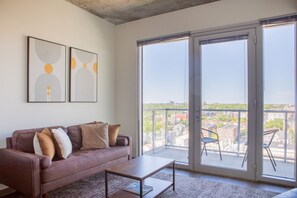 Comfortable living room with private balcony