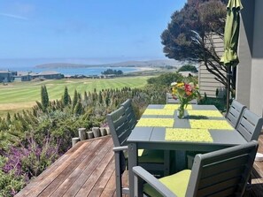 Enjoy dining al fresco on the back deck.