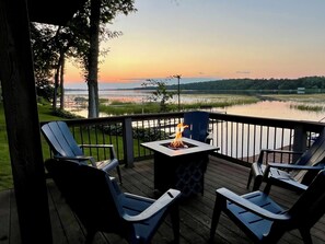 Gorgeous sunset around the fire pit table!