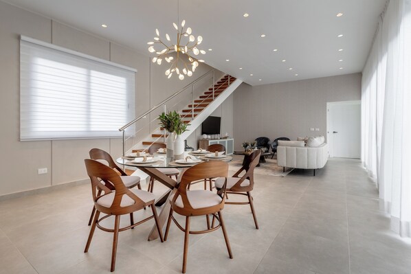 Dining area with natural light and views!