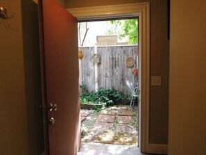 View from inside front door to patio