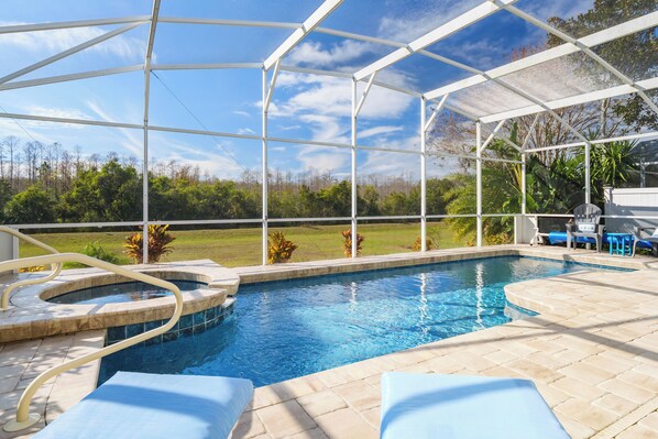 Pool overlooking conservation area 