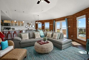 This home is beachfront!!!  Yes, first row, beachfront!  Enjoy the view, and the sound of waves rolling in.