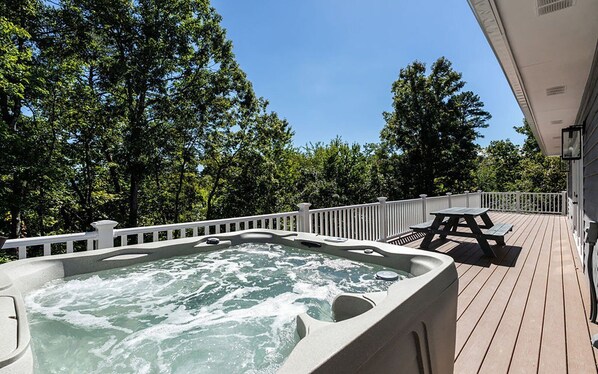Steamy Hot Tub on the Deck