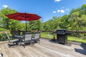 Back deck, BBQ grill available, propane provided. Outdoor Seating! (1)