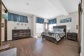 Primary bedroom with a queen bed!