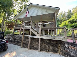 Only 7 steps up the front door also has partial ramp