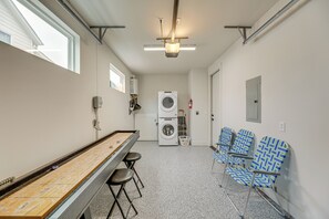 Garage | Game Room | Shuffleboard Table | Cornhole