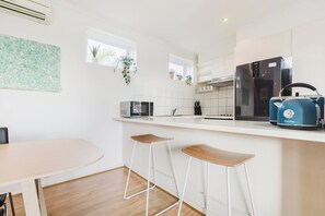The kitchen is fully equipped for your holiday catering but you’ll also find lots of cafes and restaurants close by.
