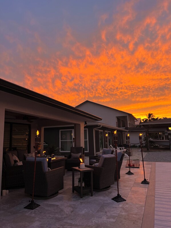patio during sunset
