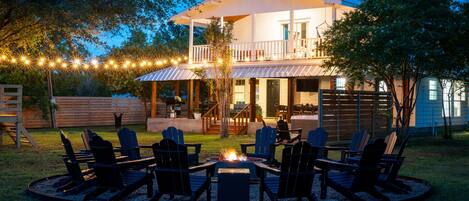 Enjoy plenty of seating around the firepit for a night under the stars.