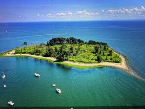 The famous history laden Charles Island. Walk out with sand shoes at low tide. 