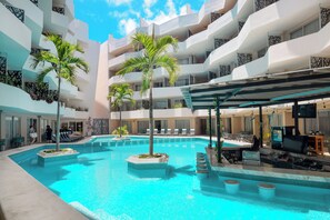 Throw on your favorite swim suit and take a refreshing dip in our spacious infinity pool.
