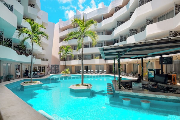 Throw on your favorite swim suit and take a refreshing dip in our spacious infinity pool.