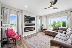 Cozy living room with fireplace
