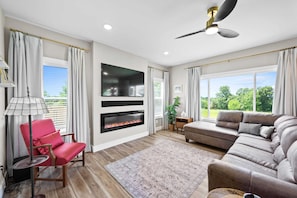 Cozy living room with fireplace