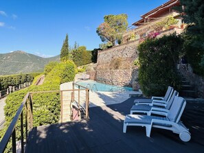 The pool area