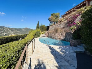 The pool area