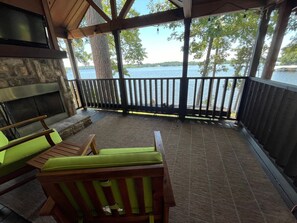 Lakefront Porch with Fireplace