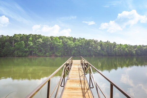 The homes private dock where you can dock your water toys for easy access.