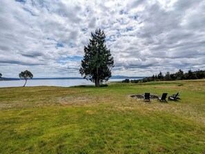View from the deck with the fire pit in sight. 