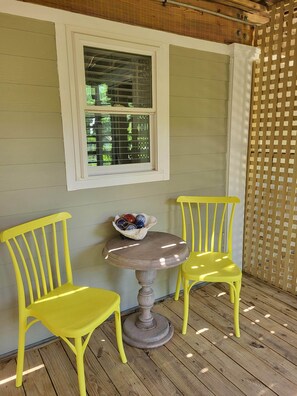 Outdoor seating and bistro for dining