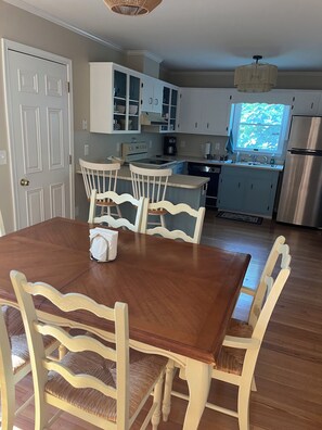 Fully stocked eat-in kitchen