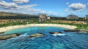 Drone view of Lagoon 2 and the Ko Olina Beach Villas.