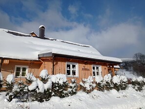 Himmel, Pflanze, Wolke, Schnee, Fenster, Gebäude, Haus, Baum, Einfrieren, Hütte