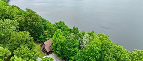 Surrounded by trees on the the edge of the Lake  you will find the Overlook!