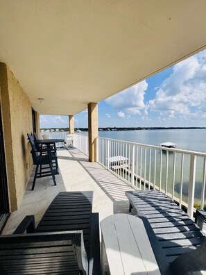 Corner unit with lagoon and gulf views! 