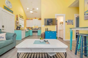 Wide open family and kitchen area