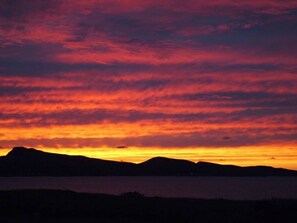 Sunset seen from the back of the hotel