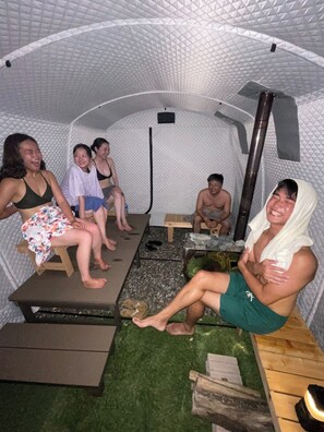 View of the tent sauna