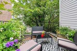 Private deck seating area