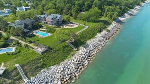 An aerial view to capture some of the lakefront beauty and delight of Sunset Manor.