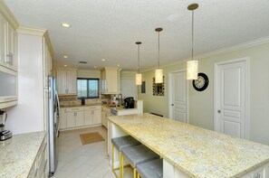 Kitchen - Large, granite topped island with seating for 6.