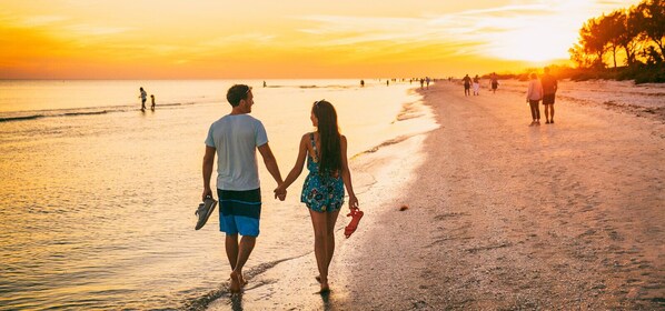 sunset strolls on the beach